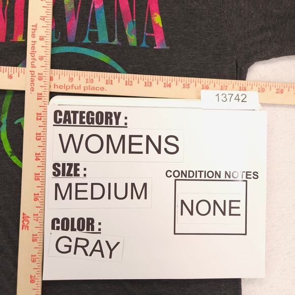 Nirvana Band Crew Neck Graphic Short Sleeve T Shirt Womens Size Medium M Black - Picture 7 of 9